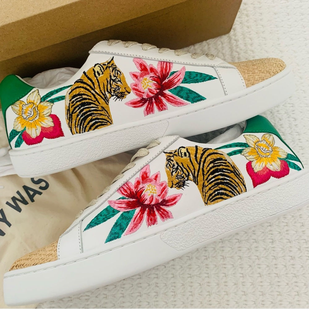 Johnny Was Maisie Tiger Embroidered Sneaker
